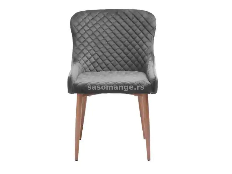 Trpezarijska stolica PEBRINGE baršun siva/hrast