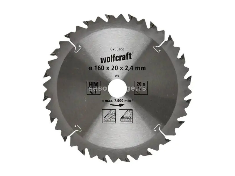 Wolfcraft 6733000 List kružne testere cirkulara, 160x20x2.4mm