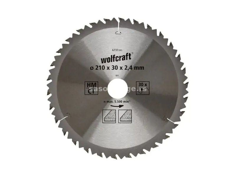 Wolfcraft 6737000 List kružne testere cirkulara, 210x30x2.4mm
