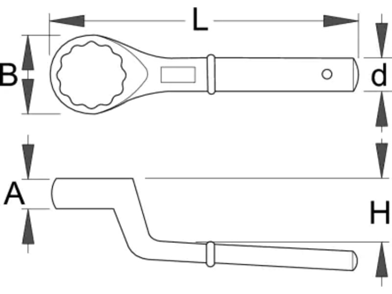 Ključ okasti jednostrani, savijeni 178/2 50mm UNIOR