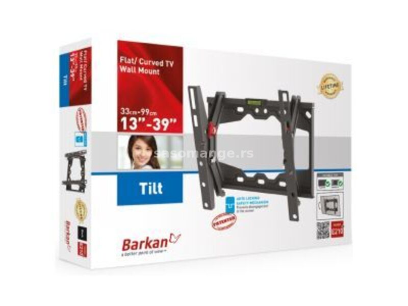 BARKAN E210+.B nosač pod nagibom za televizore 13"-39" do 40kg