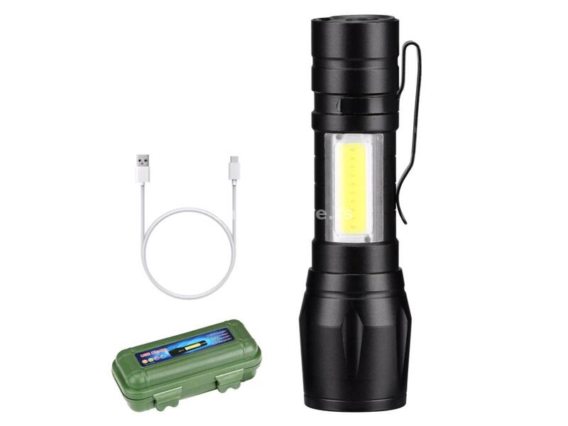 Baterijska lampa - USB punjenje KSPE + COB Svetlo - Vodootporna