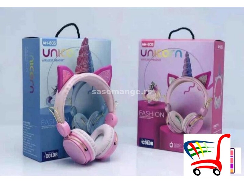 Bežične slušalice blutut slušalice jednorog -AH805 plave - Bežične slušalice blutut slušalice jed...