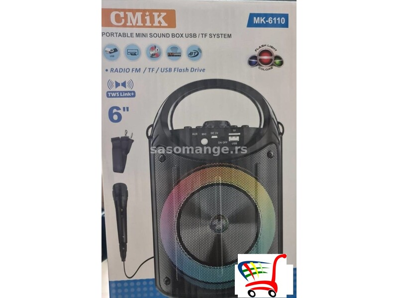 Bežični karaoke blutut zvučnik - CMIK MK 6110 6" - Bežični karaoke blutut zvučnik - CMIK MK 6110 6"