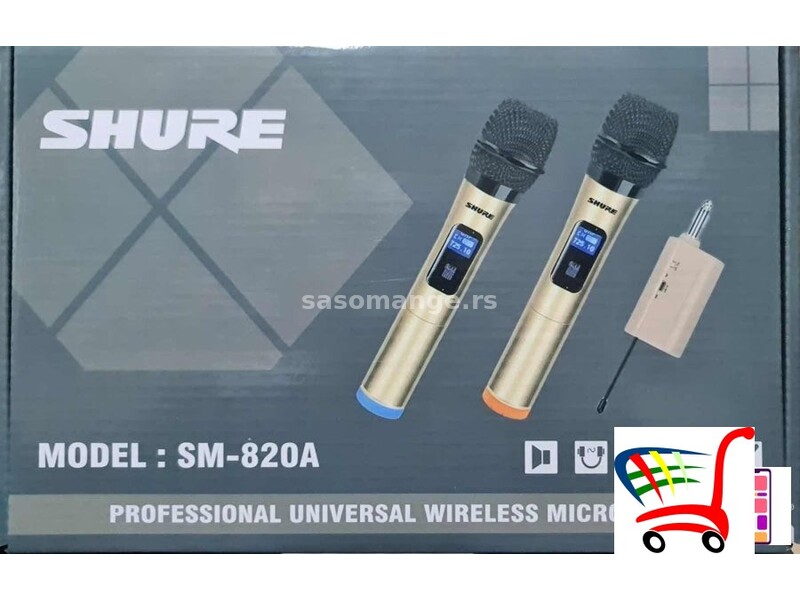 bežični mikrofon shure SM - 820A dual - dva mikrofona - bežični mikrofon shure SM - 820A dual - d...