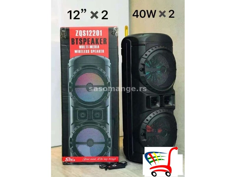 Bluetooth zvučnik bežični mikrofon ZQS-12201 visina 90cm - Bluetooth zvučnik bežični mikrofon ZQS...
