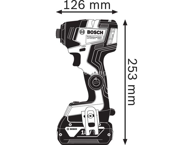 Akumulatorski udarni odvrtač Bosch GDR 18V-200 C; 2x4,0Ah ProCORE; L-Boxx (06019G4106)