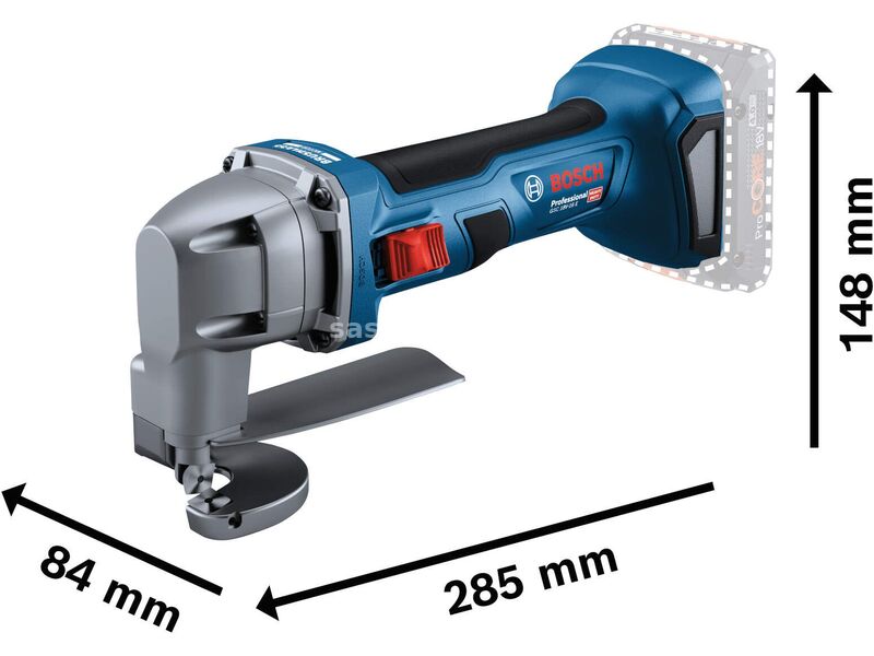 Bosch GSC 18V-16 E akumulatorske makaze za lim 18V; 2 x ProCORE 18V 4,0 Ah + L-Boxx kofer (060192...