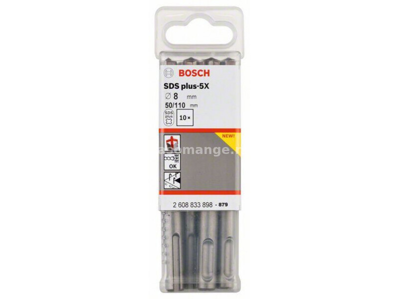 Bosch hamer burgija SDS plus-5X 8 x 50 x 110 mm, 1 komad ( 2608833898. )