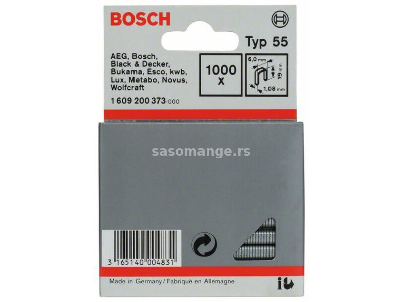 Bosch spajalica sa uskim leđima tip 55 6 x 1,08 x 19 mm ( 1609200373 )