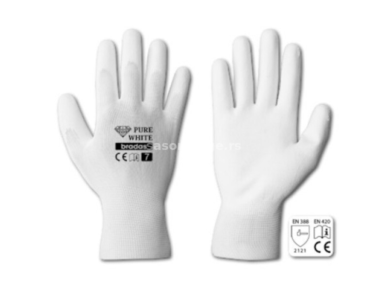 Bradas rukavice pure white ( 3930 )