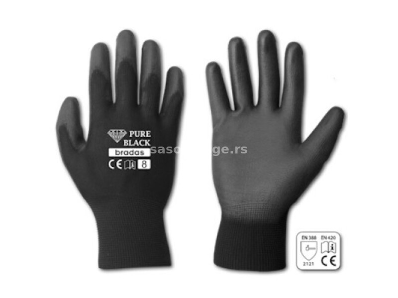 Bradas rwpbc8 rukavice pure black ( 4907 )