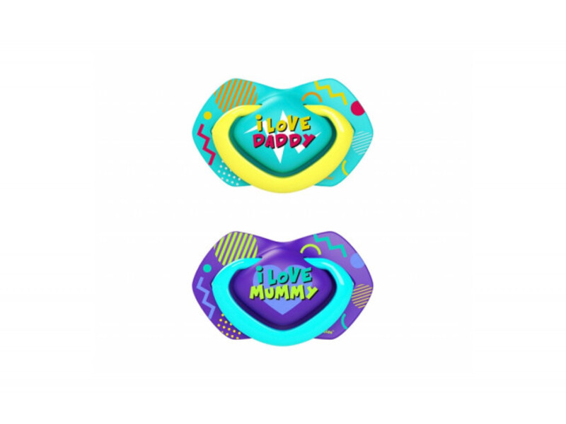 CANPOL BABIES SILIKONSKA VARALICA 0-6M NEON LOVE 2 KOM - BLUE (22652_blu)