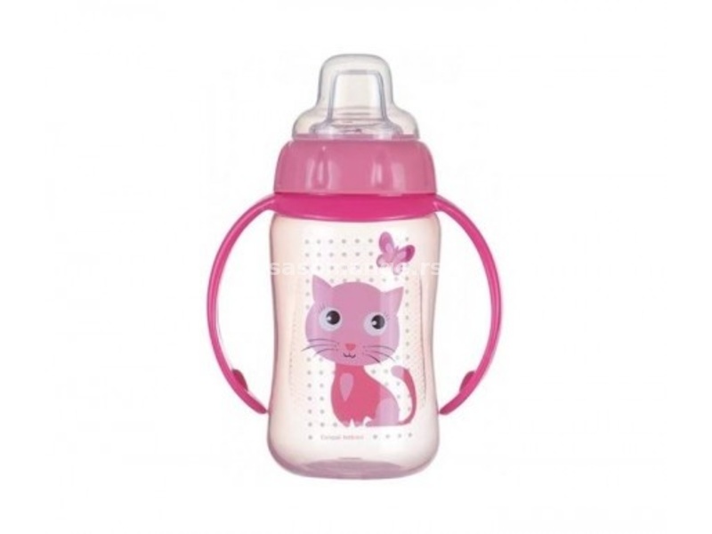 Canpol baby flašica/šolja sa kljunom i ručkama 56/512 Happy animals - training 320ml - cat ( 56/5...