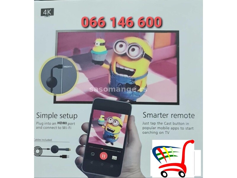 Chromecast za povezivanje telefona sa tv-om televizorom - Chromecast za povezivanje telefona sa t...