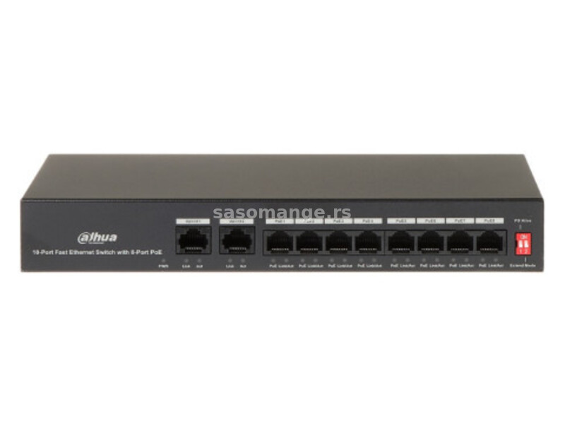 Dahua PFS3010-8ET-65 10-Port fast ethernet switch with 8-Port PoE