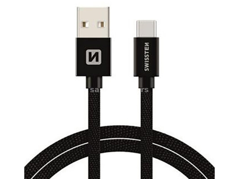 Data kabl tekstil USB na TIP C 2m crni