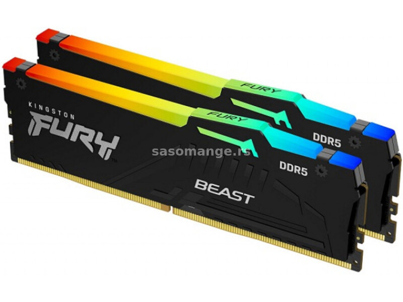 DDR5 32GB (2x16GB kit) 5600MHz [FURY BEAST RGB], Non-ECC UDIMM, CL36 1.25V, 288-Pin 1Rx8, Memory ...