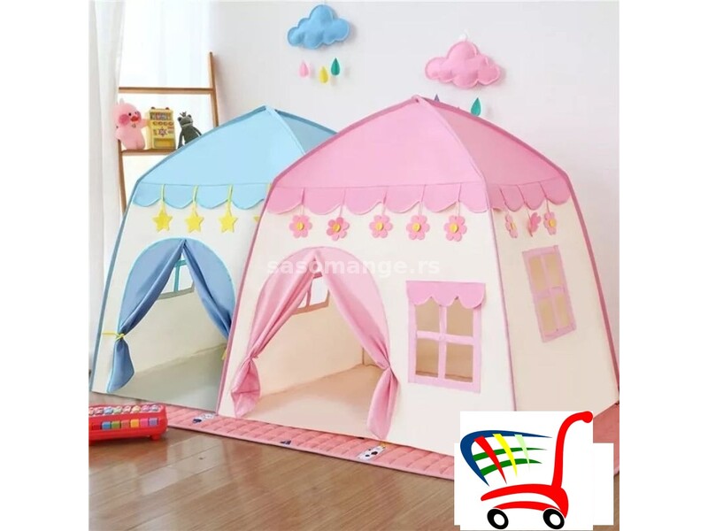 Dečiji šator kućica-Roza- - Dečiji šator kućica-Roza-