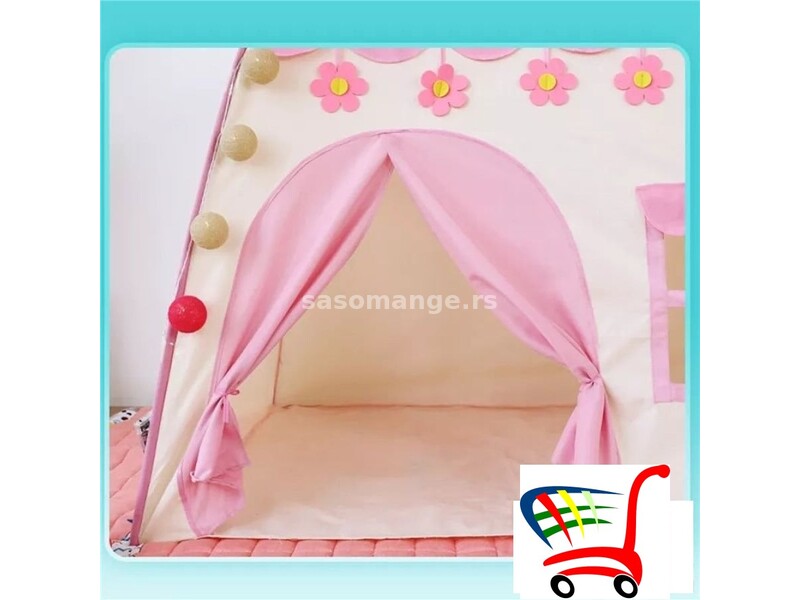 Dečiji šator kućica-Roza- - Dečiji šator kućica-Roza-