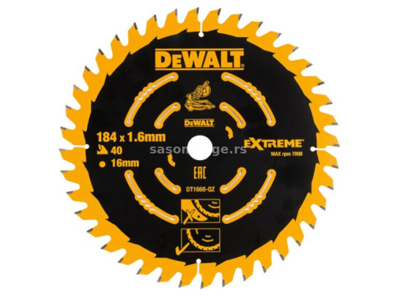 DeWalt extreme list kružne testere, 184mm, 40T ( DT1668 )