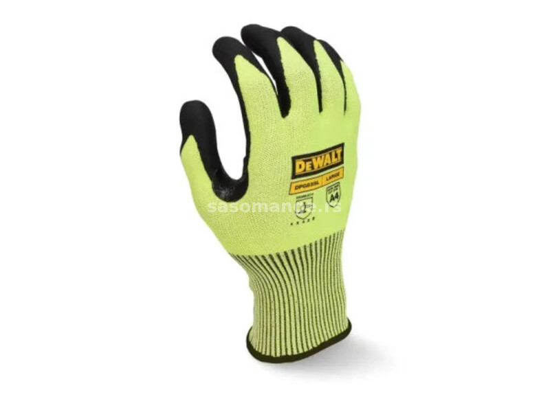 DeWalt zaštitne rukavice visoke vidljivosti HPPE, A4 nivoa zaštite protiv posekotina ( DPG855L )