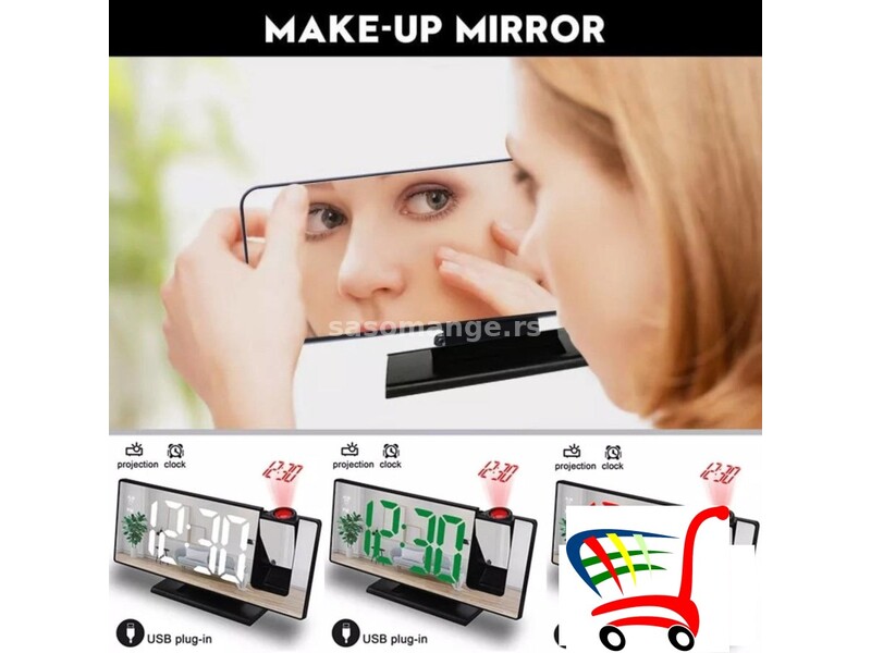 Digitalno LED ogledalo sat sa projektorom - Digitalno LED ogledalo sat sa projektorom