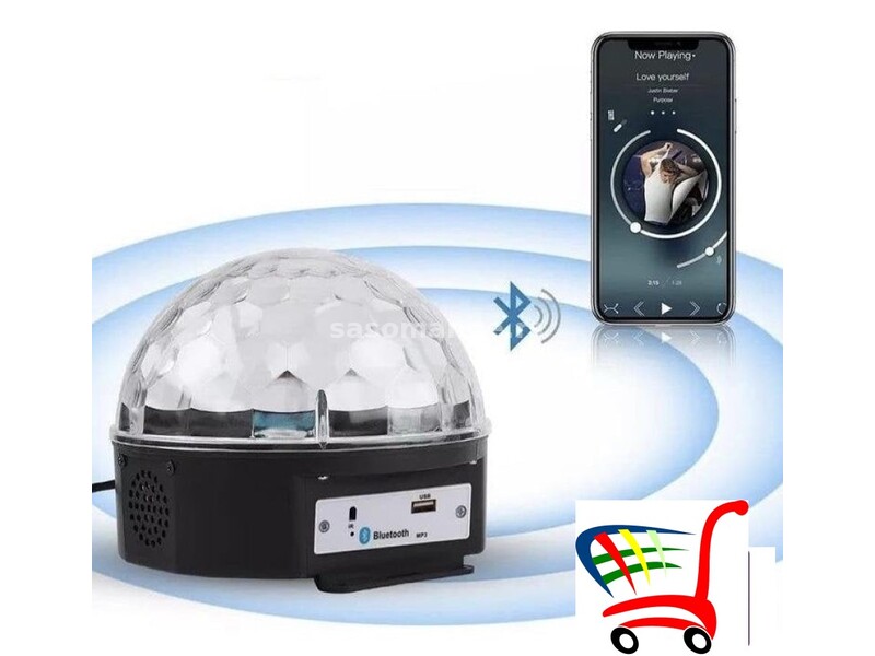 Disko led kugla Bluetooth zvucnik MP3 - Disko led kugla Bluetooth zvucnik MP3