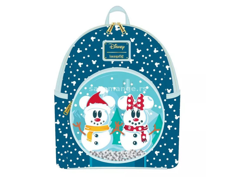 Disney Snowman Minnie Mickey Snow Globe Mini Backpack