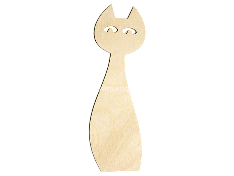 Drveni proizvod za dekupaž - Mačka marker za knjige