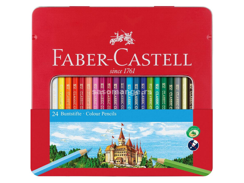 Drvene bojice Vitez metalna kutija 1/24 Faber Castell