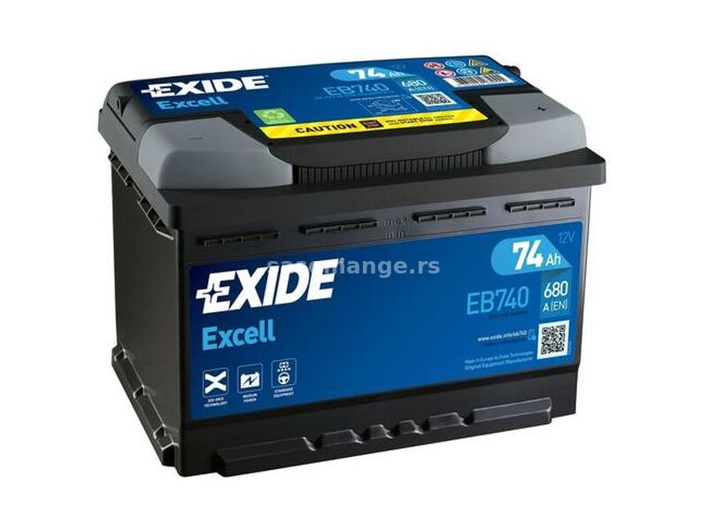 Akumulator EXIDE Excell 12 V 74 Ah +D