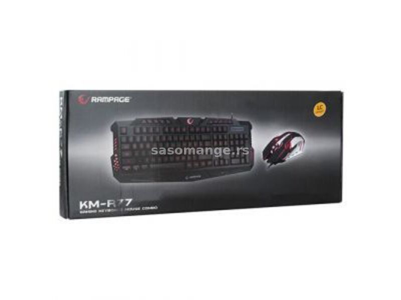 Rampage KM-R77 komplet gejmerska tastatura crna+optički gejmerski miš 2000dpi