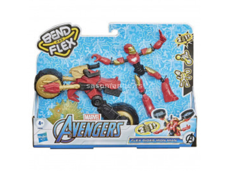 AVENGERS BEND AND FLEX RIDER IRON MAN F0244