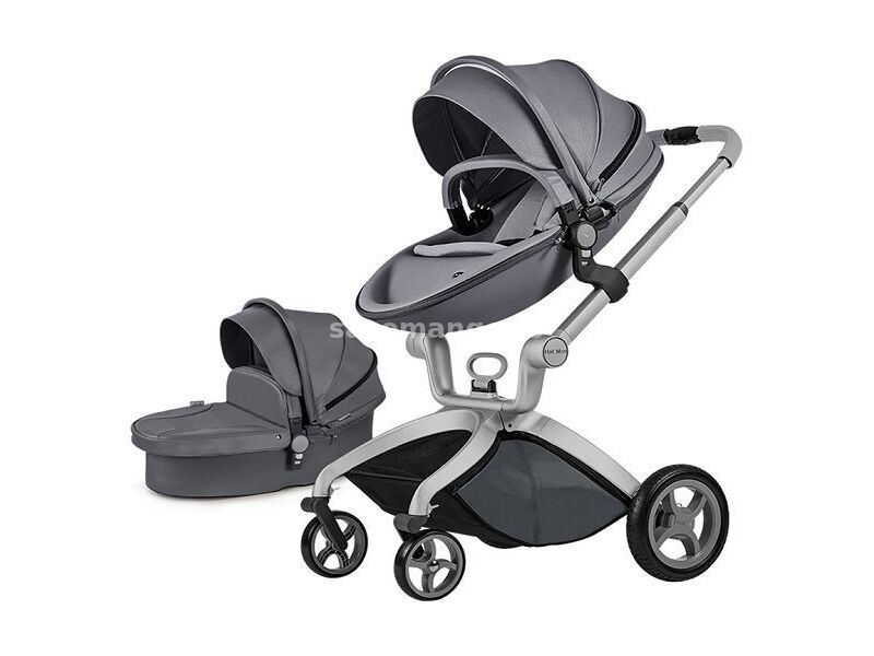 HOT MOM Kolica dark grey 2u1 (sportsko sediste+korpa)