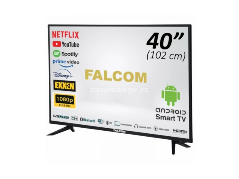 Falcom Smart LED TV@Android 40", FullHD, DVB-S2/T2/C, HDMI, WiFi - TV-40LTF022SM