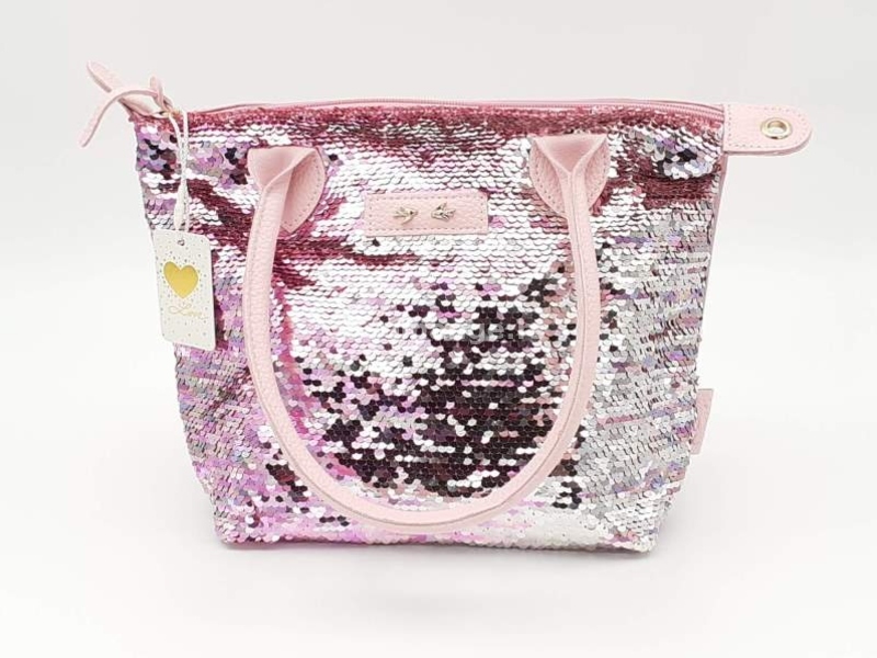 Depesche Trend Love roze torba i neseser SET sa šljokicama