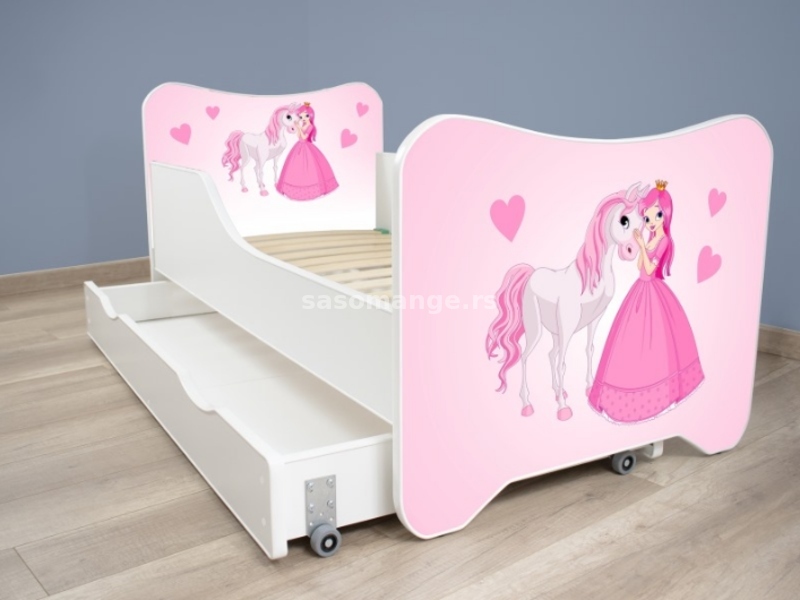 Dečiji krevet sa dušekom 140x70 Happy Kitty Princess &amp; Horses