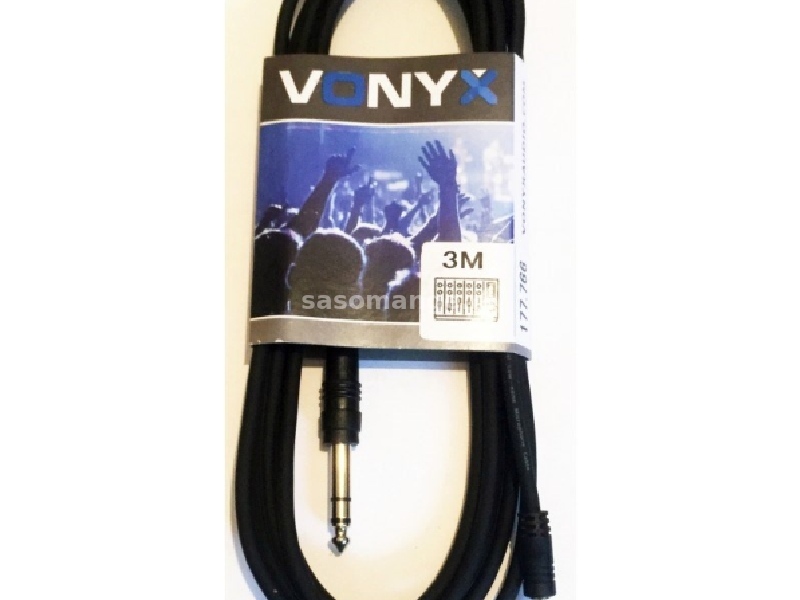 Vonyx 3.5mm Stereo- 6.3mm Stereo Audio kabk 3m