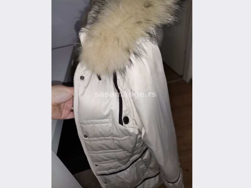 Zimska jakna, pravo krzno od bele lisice