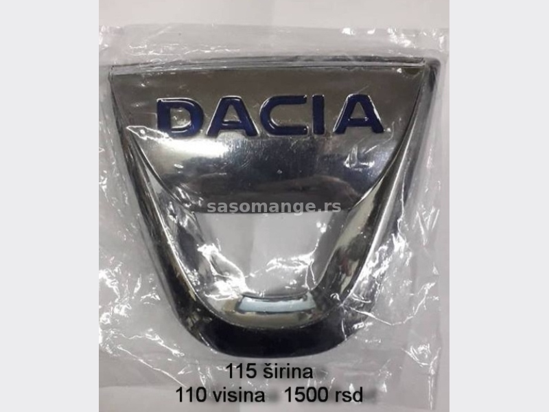 Dacia prednji znak. tip 1:115mm sirina,110mm visina. tip 2:135mm sirina,120mm visina