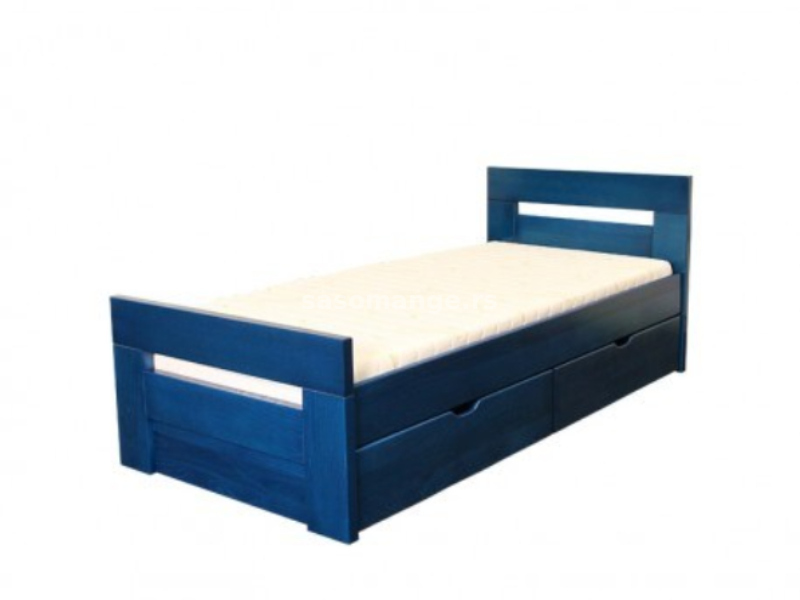 Dečiji krevet K2 – samac-plavi sa fiokom