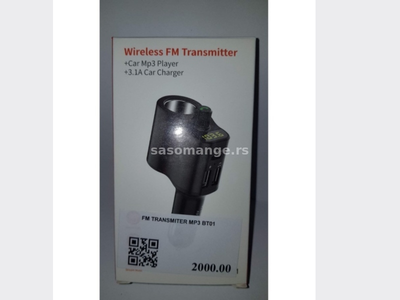 FM transmiter sa USB punjačem Tip C i Bluetooth 4