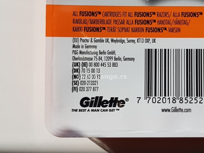 Gillette Fusion Power 8 ološka u pakovanju