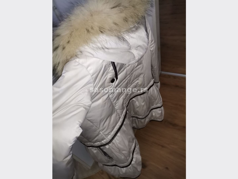Zimska jakna, pravo krzno od bele lisice