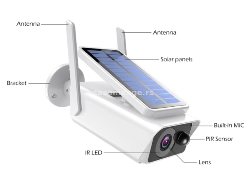 Spoljna ip WiFi bežična kamera sa solarnim napajanjem