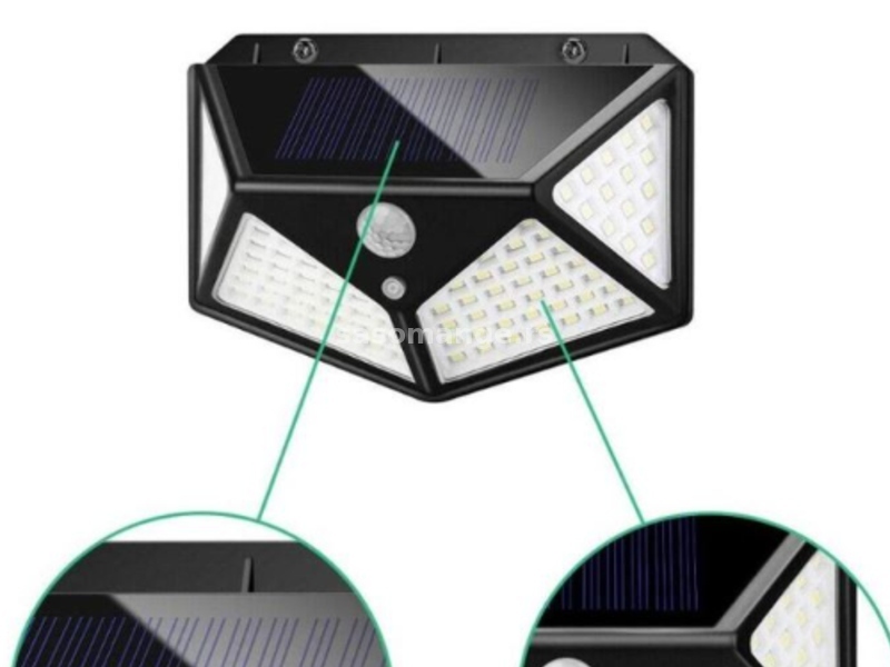 Solarna lampa 100 dioda, režim dan/noć i senzor pokreta