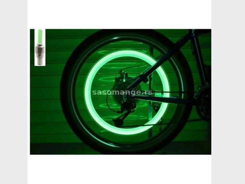 Led svetlece kapice ventila na baterije/zelene