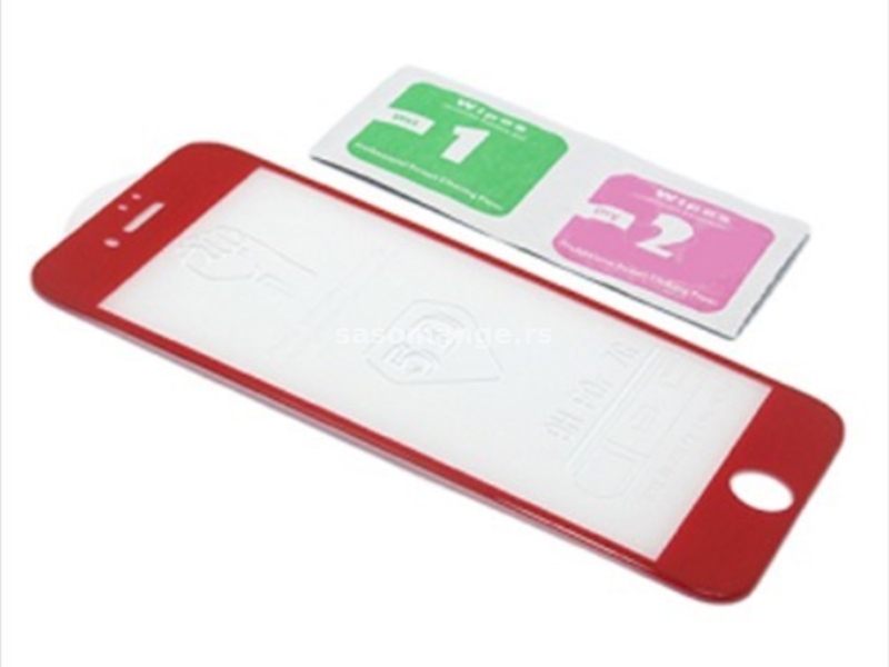 Zastitno staklo za mobilni telefon Iphone 7 -Folija za zastitu ekrana GLASS 5D za Iphone 7 crvena