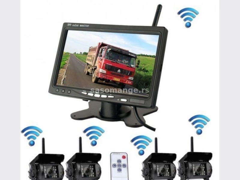 Set Monitor 7"+ 4 wifi bežične kamere za kamione, kombajne